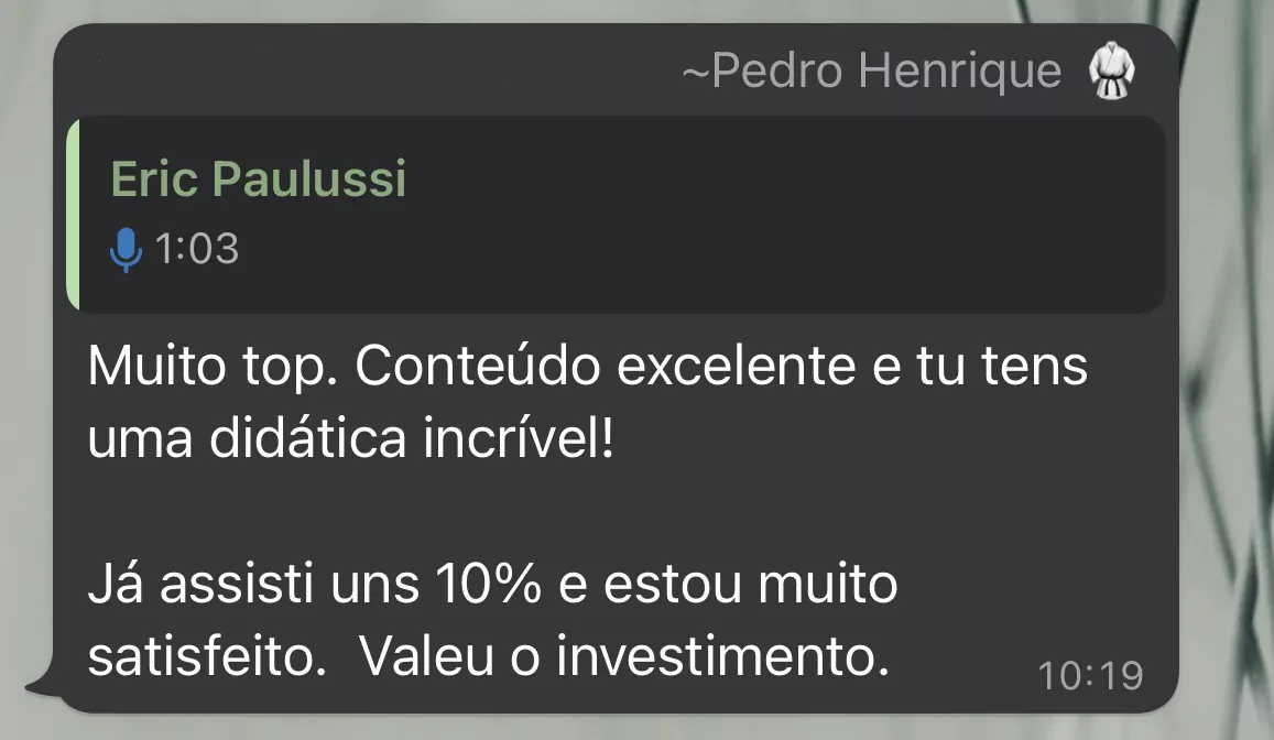 Print real de depoimento de aluno 2