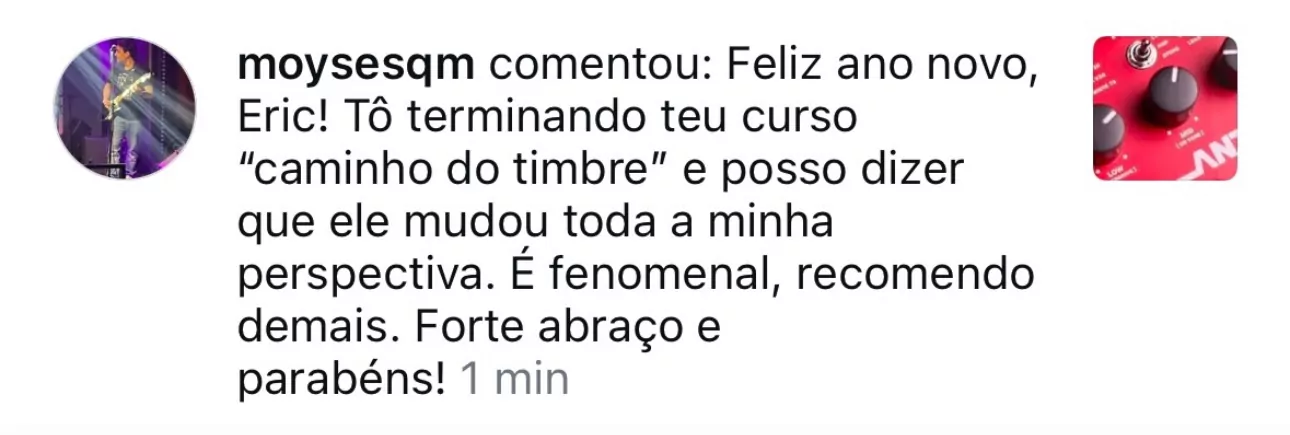 Print real de depoimento de aluno 19