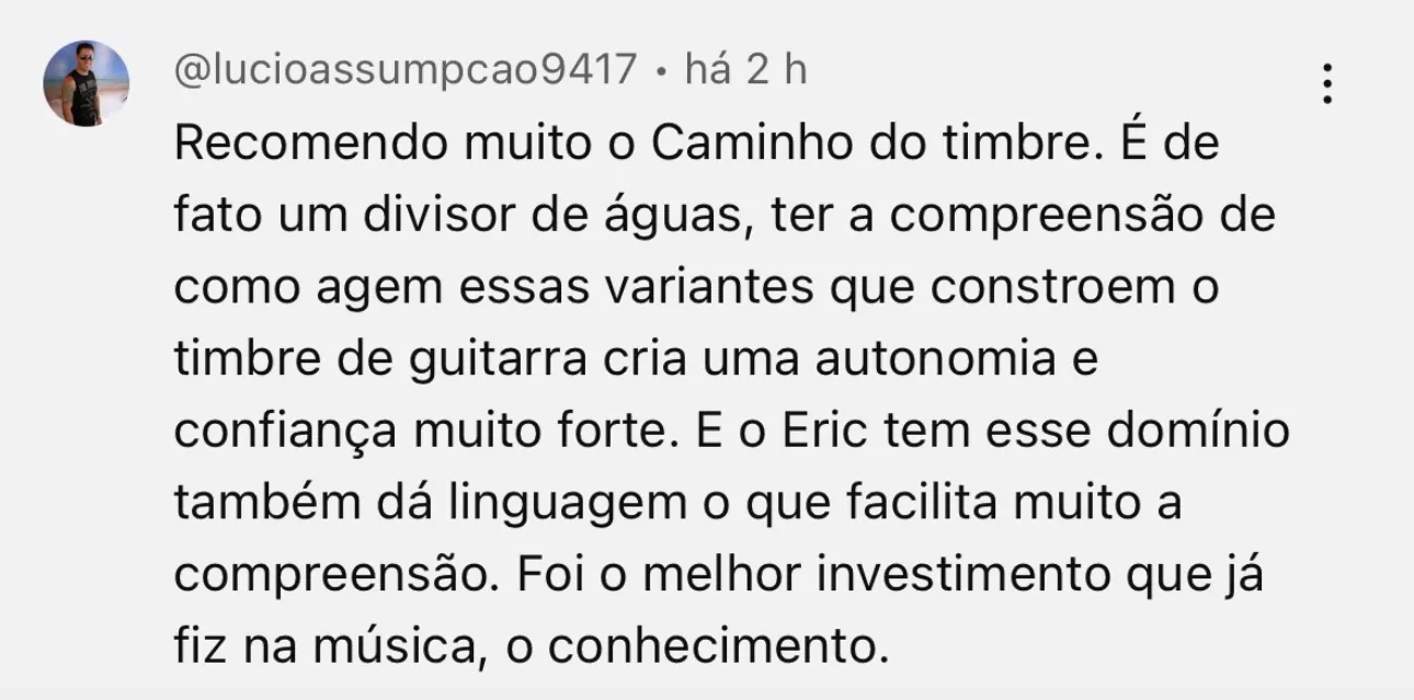 Print real de depoimento de aluno 8