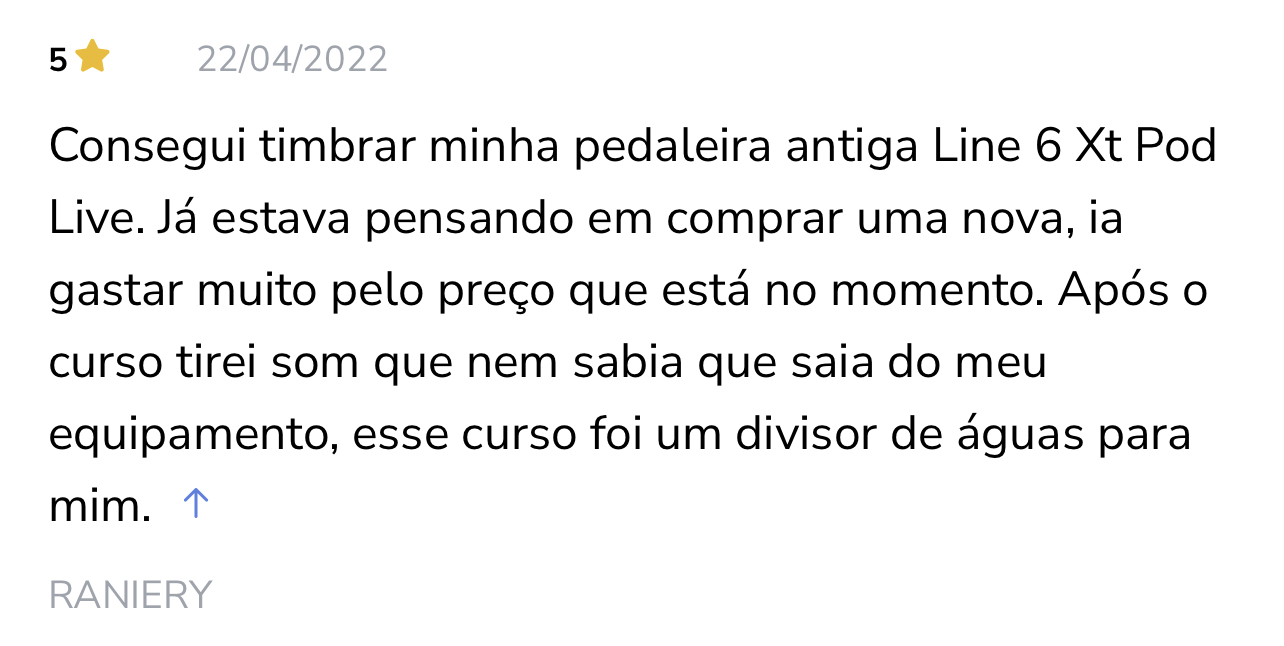 Print real de depoimento de aluno 18